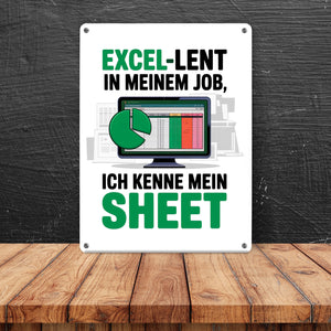 EXCEL-LENT in meinem Job Metallschild in 15x20 cm für Excel-Profis
