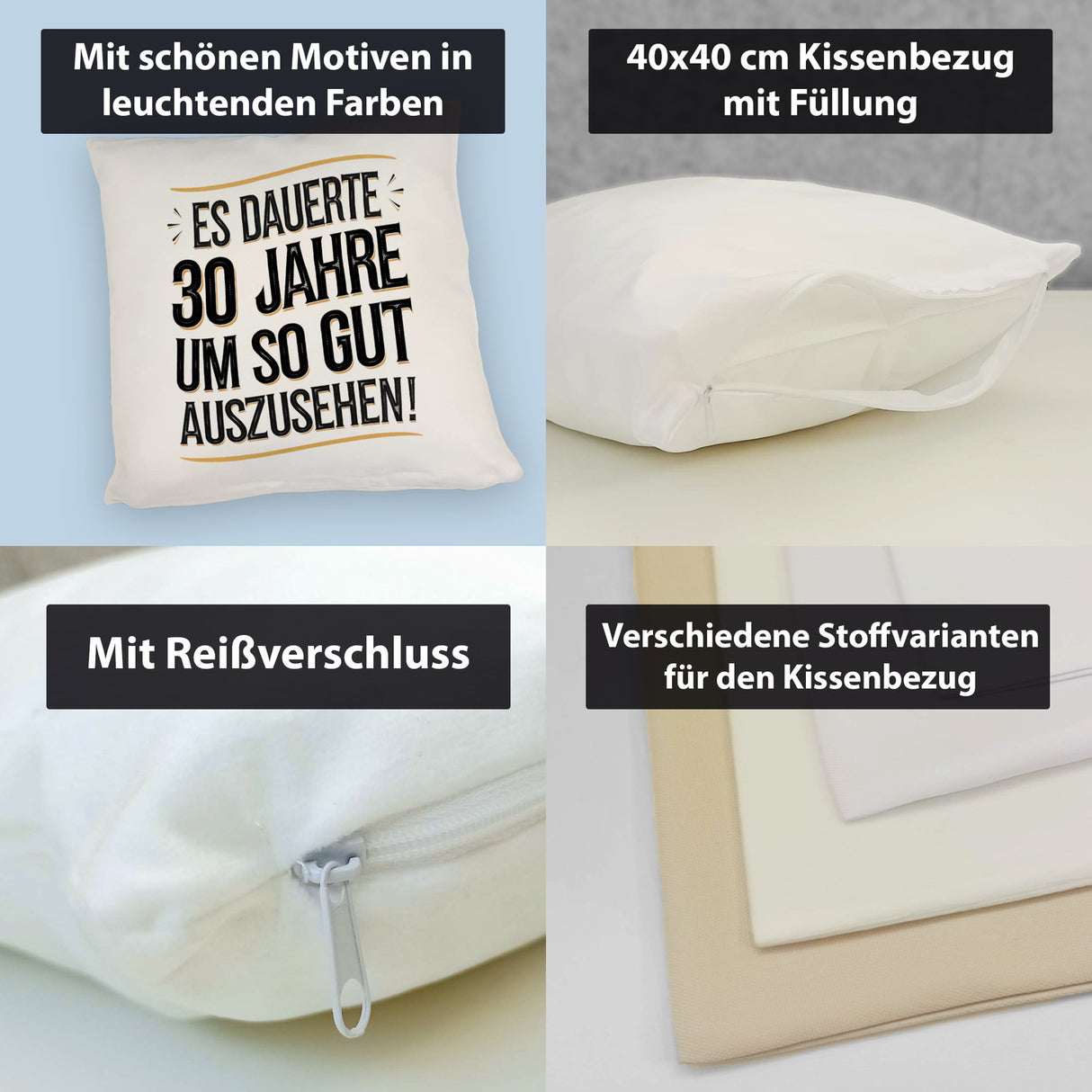 Es dauerte 30 Jahre Retro Kissen mit Spruch