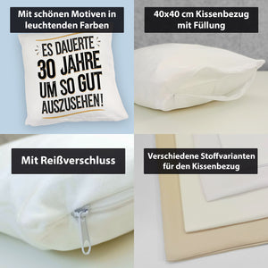 Es dauerte 30 Jahre Retro Kissen mit Spruch