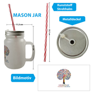Gemeinsam wachsen, Baum aus Kindern Trinkglas mit Bambusdeckel