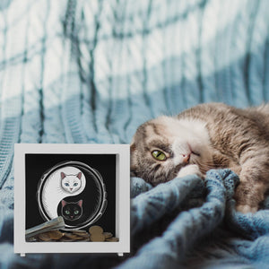 Katzen Yin und Yang Spardose für Katzenliebhaber