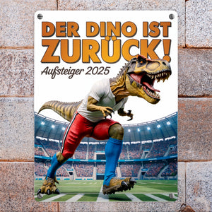Hamburg Aufstieg 2025 Metallschild in 15x20 cm - Der Dino ist Zurück!