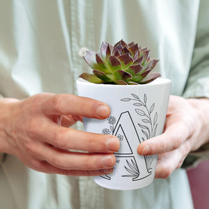 Floral Buchstabe A Blumentopf zum Ausmalen für Kunstliebhaber