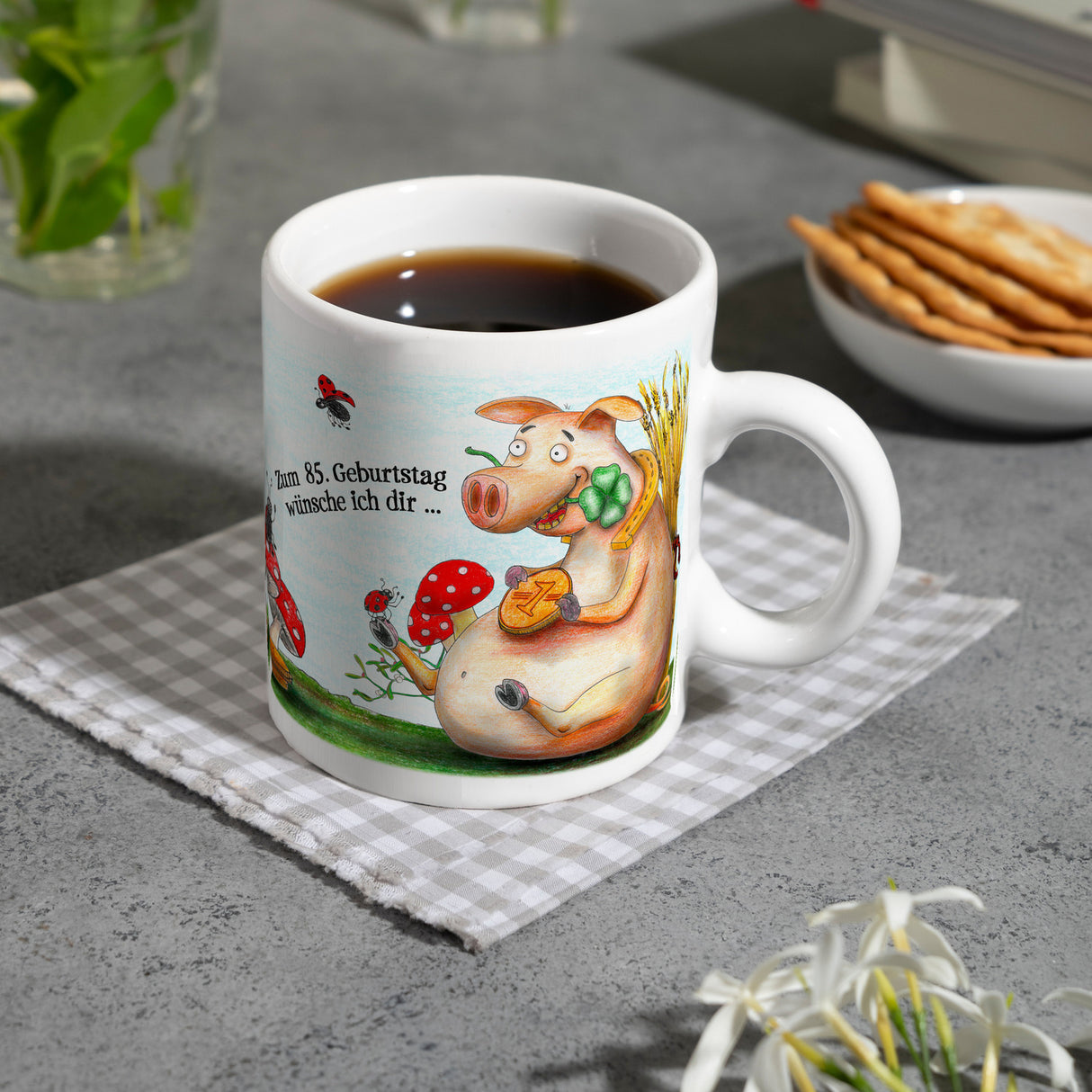 Viel Glück zum 85. Geburtstag Kaffeebecher