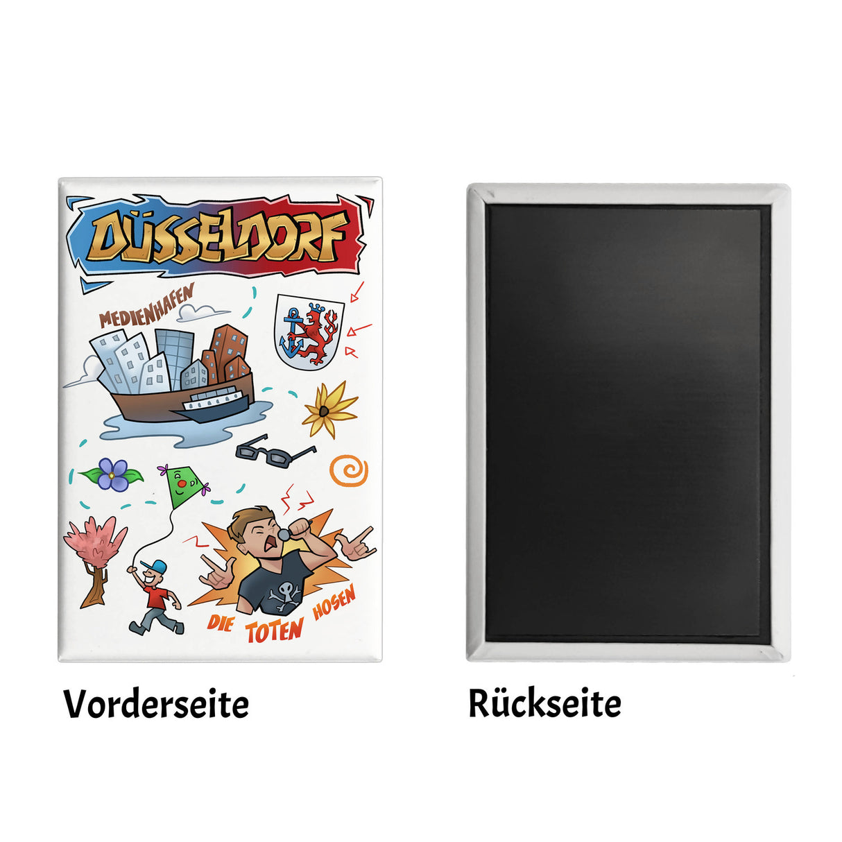 Düsseldorf Pop Art Comic Souvenir Souvenir Magnet - Medienhafen