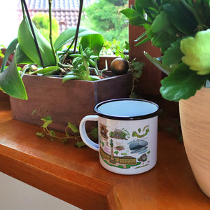 Stuttgart Pop Art Comic Emaille Tasse