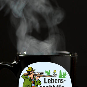 Lebensrecht für alle Tiere Tasse mit Jäger und Hund