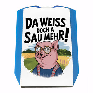 Cartoon Sau mit Brille Parkscheibe A Sau weiß mehr