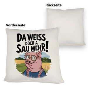 Cartoon Sau mit Brille Kissen A Sau weiß mehr