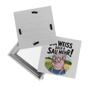 Cartoon Sau mit Brille Spardose A Sau weiß mehr