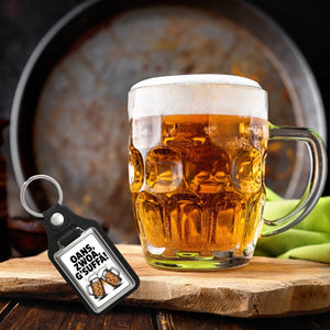 Zwei Bierkrüge Oans, zwoa, g’suffa Schlüsselanhänger