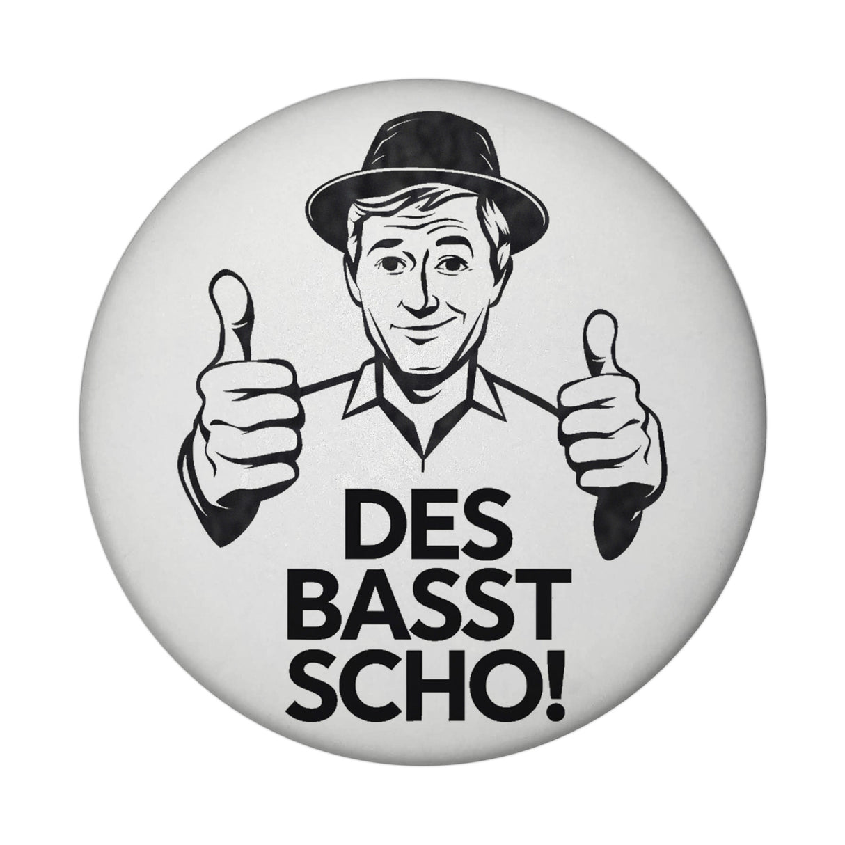 Mann mit Daumen hoch Des basst scho Magnet