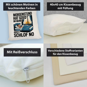 Morgenstund hat Gold im Mund, I schlof no Kissen Schlafende Person