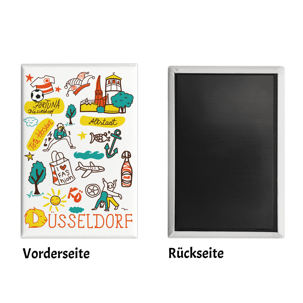 Düsseldorf Wimmelbild Souvenir Souvenir Magnet - Altstadt