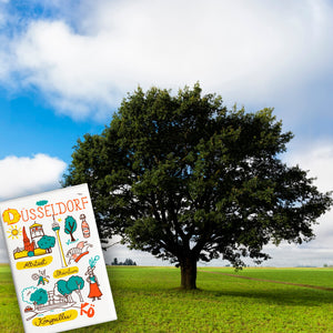 Düsseldorf Wimmelbild Souvenir Souvenir Magnet - Rheinturm
