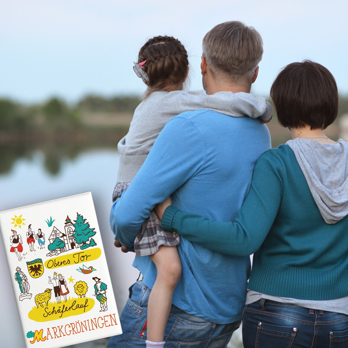 Markgröningen Wimmelbild Souvenir Souvenir Magnet - Oberes Tor