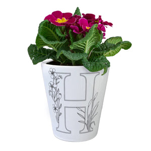 Floral Buchstabe H Blumentopf zum Ausmalen für Kunstliebhaber