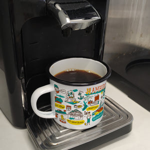 Hamburg Wimmelbild Emaille Tasse