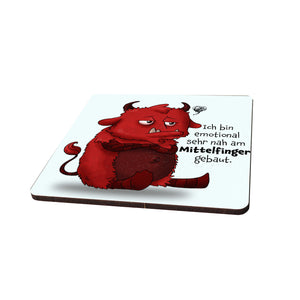 Comic-Monster freche Sprüche 6er Set Untersetzer aus Holz