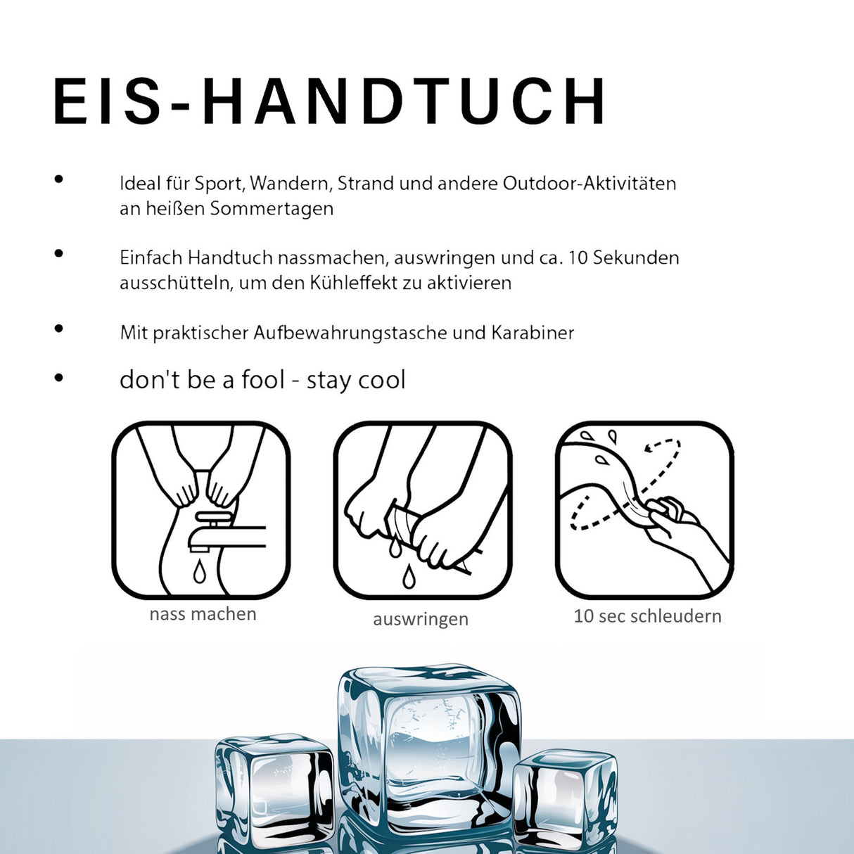 Pastellblaue Blume Eishandtuch mit Eiskristallen