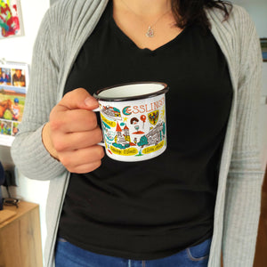 Esslingen Wimmelbild Emaille Tasse