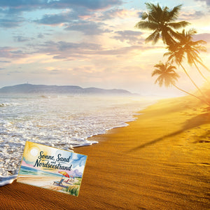 Sonne Sand Nordseestrand Aquarellszene Souvenir Souvenir Magnet
