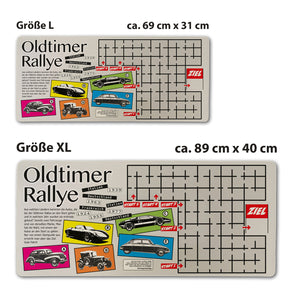 Oldtimer Rallye Schreibtischunterlage 69x31cm XXL Mauspad