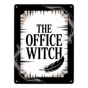 The Office Witch - Metallschild in 15x20 cm mit Mystik-Design