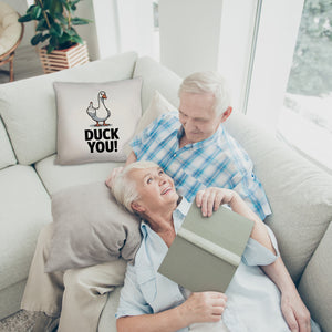 Gans zeigt Mittelfinger DUCK YOU! Kissen
