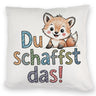 Fuchs mit Spruch Du schaffst das! Kissen