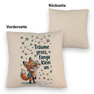 Fuchs mit Rucksack - Träume gross Kissen