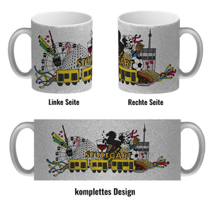 Wimmelgrafik Stuttgart Kaffeebecher