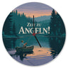 Angler am See - Zeit zu Angeln! Wanduhr