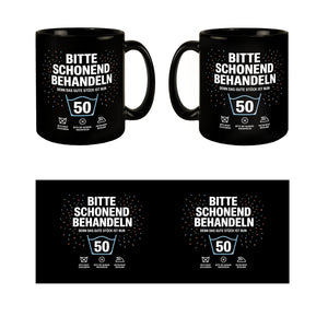 Wäschepflegeetikett Kaffeebecher bitte schonend behandeln wird 50