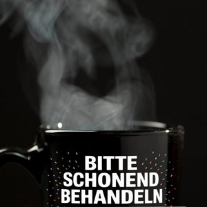 Wäschepflegeetikett Kaffeebecher bitte schonend behandeln wird 70