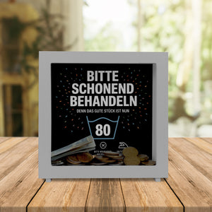 Wäschepflegeetikett Spardose bitte schonend behandeln wird 80