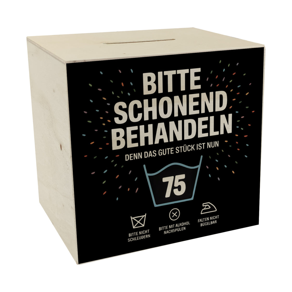 Wäschepflegeetikett Magnet bitte schonend behandeln wird 75 Spardose