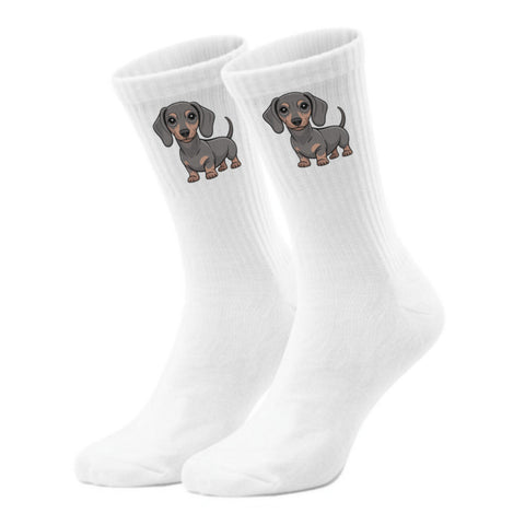 epicsocks Dackelliebe Hellgrauer Dackel Socken in 37-41 im Paar