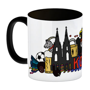 Wimmelgrafik Köln Kaffeebecher