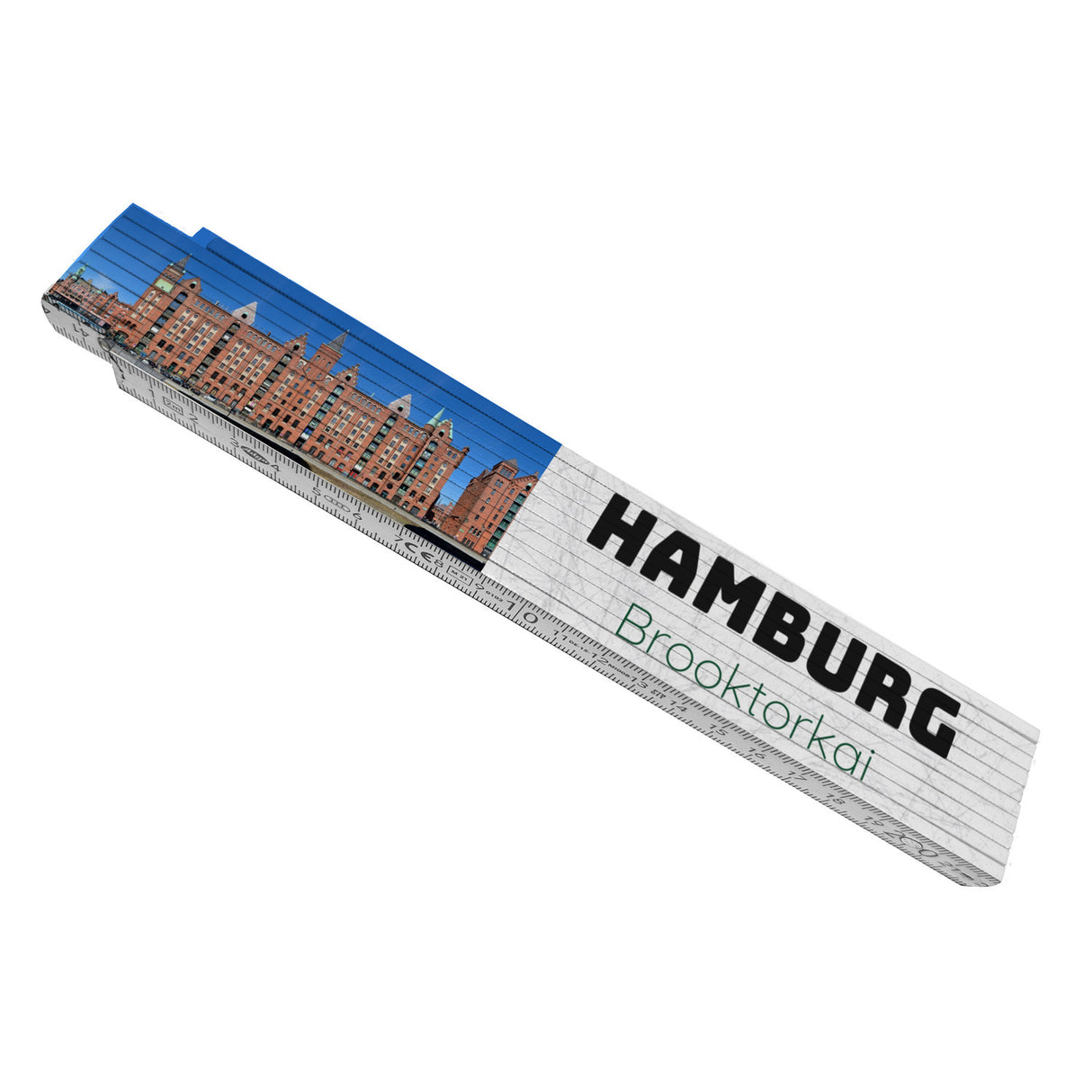 streetline Hamburg Brooktorkai Meterstab aus Holz