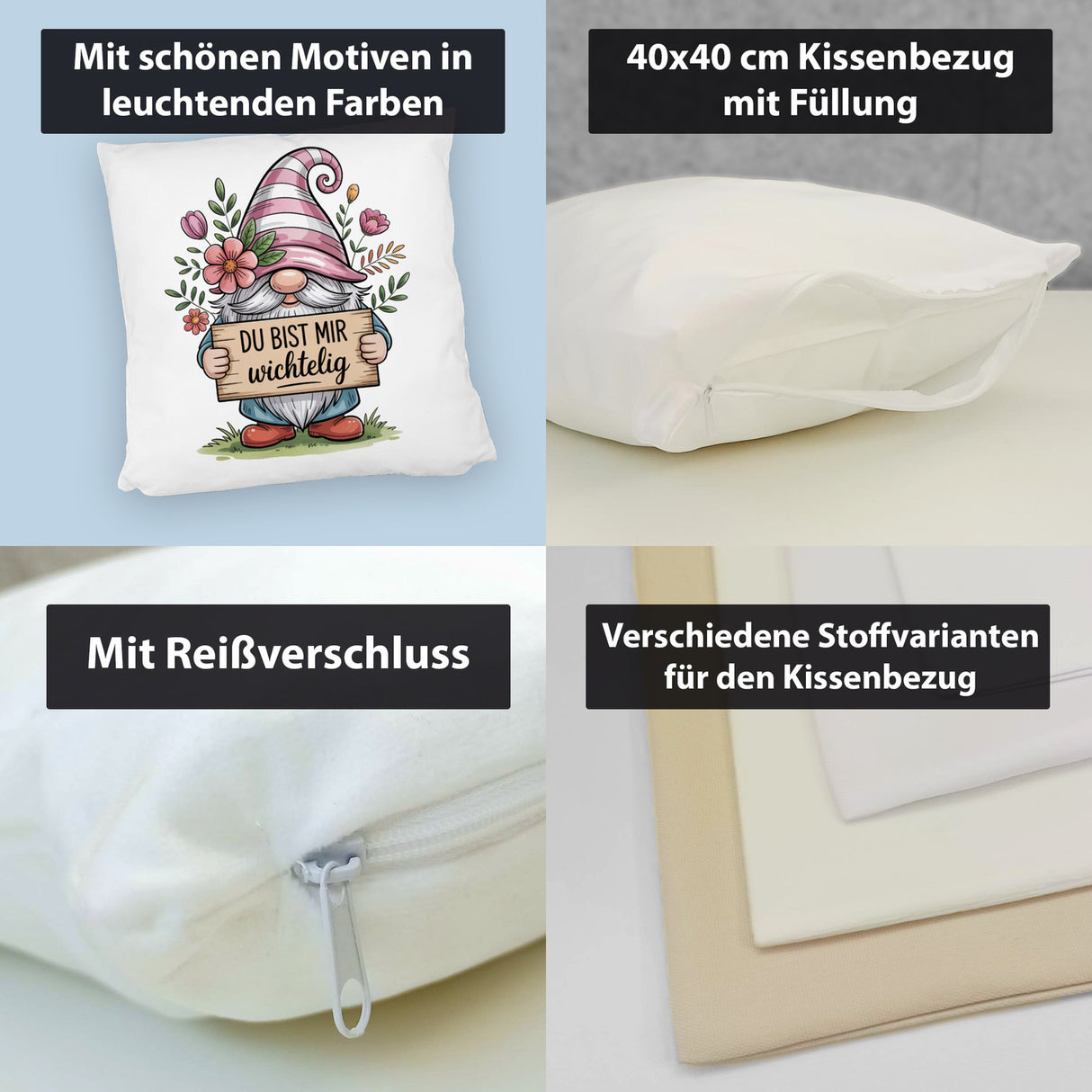Du bist mir wichtelig Kissen für Pflanzenfreunde und Wichtelfans