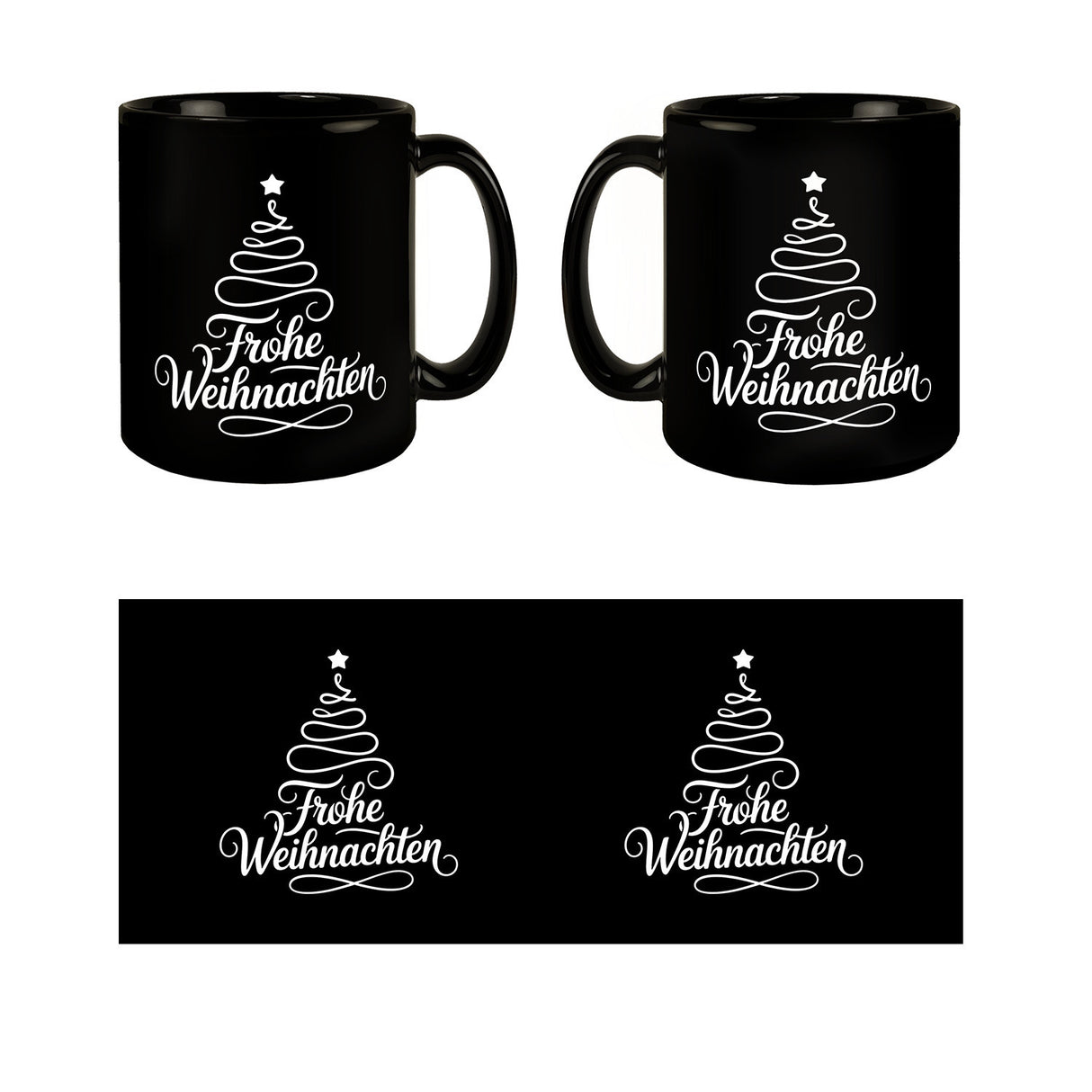 Minimalistischer Weihnachtsbaum Frohe Weihnachten Kaffeebecher