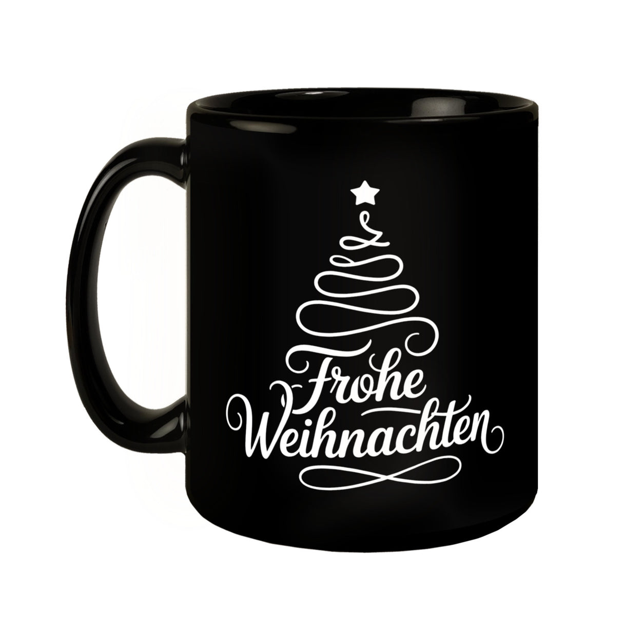 Minimalistischer Weihnachtsbaum Frohe Weihnachten Kaffeebecher