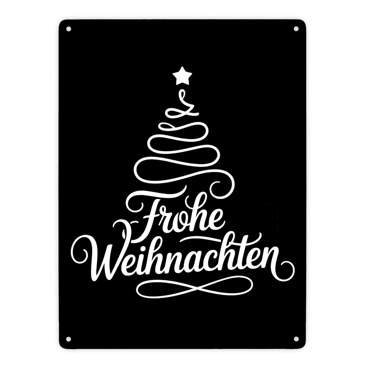 Minimalistischer Weihnachtsbaum Frohe Weihnachten Metallschild in 15x20 cm