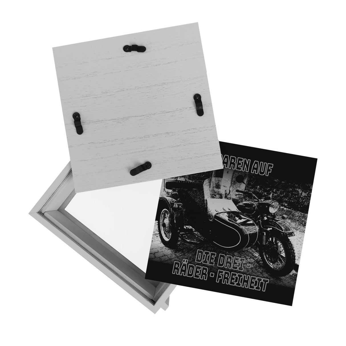 Oldtimermotorrad mit Beiwagen Spardose mit Spruch: Sparen auf die drei Räder Freiheit