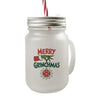 Weihnachtsmuffel-Hand merry Grinchmas Trinkglas mit Bambusdeckel
