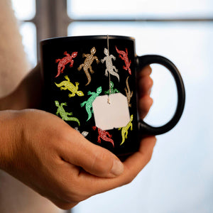 Eidechsen Tasse in Schwarz