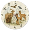 Alpentiere Aquarellstil Wanduhr Tierliebhaber
