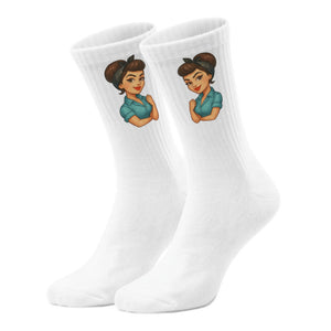 epicsocks Retro Vibes Blaue Bluse Socken in 37-41 im Paar