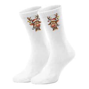 epicsocks Weihnachtsfreude Rentier Kopf Socken in 37-41 im Paar